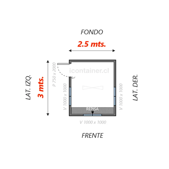 Caseta de 2.5 x 3 mts 2 — Icontainer